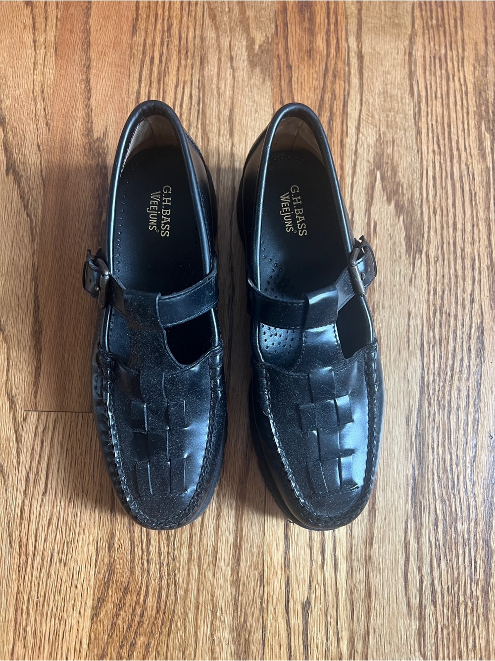 G.H. Bass & Co. Weejuns Fisherman  Leather Mary Jane Loafers